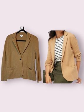 J. Crew Schoolboy Sweater Blazer Camel Tan Size Small